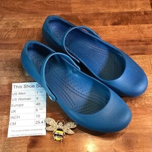 CROCS Alice Work Mary Jane Peacock Blue Flats